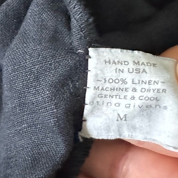 TINA GIVENS | Linen Julia dress with appliqués Size Medium in Black - Picture 11 of 11